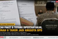 Polemik ijazah Paket B Toyang mencuat. PKBM Minhajul Falah menyatakan ijazah tersebut tidak sah dan tidak berlaku, sementara Toyang disebut pernah menjabat anggota BPD Karangsegar selama sekitar delapan tahun.