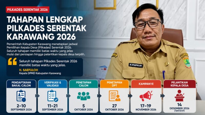 Pilkades Serentak Kabupaten Karawang 2026 resmi memiliki tahapan dan jadwal pelaksanaan.