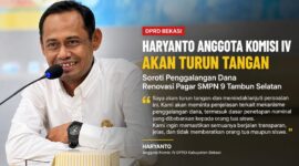 Anggota Komisi IV DPRD Kabupaten Bekasi, Haryanto, menyatakan akan turun tangan menindaklanjuti penggalangan dana renovasi pagar SMPN 9 Tambun Selatan.