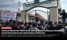 Ratusan Wartawan FWSS Gelar Aksi di Kejari Kabupaten Sukabumi, Soroti Keterbukaan Informasi
