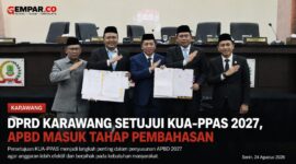 DPRD Kabupaten Karawang menyetujui KUA-PPAS Tahun Anggaran 2027 dalam rapat paripurna, Senin (24/8/2026). Persetujuan ini menjadi tahapan menuju pembahasan APBD 2027.