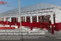 Proyek rehabilitasi ruang kelas SDN 2 Puspasari, Kecamatan Pedes, Kabupaten Karawang, menjadi sorotan.