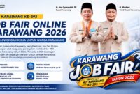 Memeriahkan HUT Karawang ke-393, Pemkab Karawang menghadirkan Job Fair Online 2026 dengan sekitar 2.000 peluang kerja bagi warga Karawang, termasuk formasi khusus penyandang disabilitas