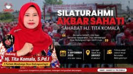 Silaturahmi Akbar SAHATI menjadi momentum mempererat kebersamaan dan konsolidasi dukungan bagi Hj. Tita Komala, S.Pd.I., menuju pembangunan Desa Kedungwaringin yang lebih maju dan sejahtera.
