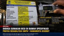 Hasil pengukuran di lapangan menunjukkan besi begel terukur 6,8 mm dan besi utama sloof 10,17 mm, berbeda dari ukuran yang disebutkan pekerja, yakni 8 mm dan 12 mm. Temuan tersebut memunculkan dugaan ketidaksesuaian spesifikasi pada proyek rehabilitasi SMPN 1 Rawamerta senilai Rp544,799 juta.