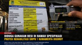Hasil pengukuran di lapangan menunjukkan besi begel terukur 6,8 mm dan besi utama sloof 10,17 mm, berbeda dari ukuran yang disebutkan pekerja, yakni 8 mm dan 12 mm. Temuan tersebut memunculkan dugaan ketidaksesuaian spesifikasi pada proyek rehabilitasi SMPN 1 Rawamerta senilai Rp544,799 juta.