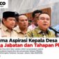 Caption:
Koordinator Nasional Kepala Desa AMJ menyampaikan aspirasi perpanjangan masa jabatan kepala desa kepada Wakil Ketua DPR RI Sufmi Dasco Ahmad di Senayan, Jakarta.