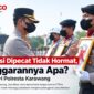 Dua anggota Polri di wilayah Jawa Barat resmi diberhentikan dengan tidak hormat (PTDH) dalam upacara di Mapolresta Karawang, Rabu (9/9/2026).