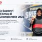 Atlet muda Purwakarta, Roelia Aulia Sapoetri, meraih medali emas pada Sribaduga Championship 2026 di kategori Gala Tunggal Putri kelas 45 kilogram.