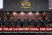 MK menolak seluruh permohonan uji materi Pasal 308 ayat (1) UU Nomor 1 Tahun 2023 tentang KUHP.