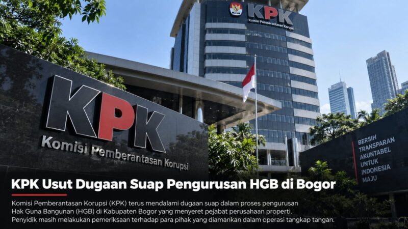 Caption:
KPK melakukan OTT di Jabodetabek terkait dugaan korupsi pengurusan HGB di Kabupaten Bogor, Jawa Barat, pada 14 September 2026.
