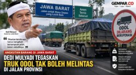 Gubernur Jawa Barat Dedi Mulyadi menegaskan kendaraan angkutan barang dengan muatan dan dimensi berlebih atau Over Dimension Over Load (ODOL).