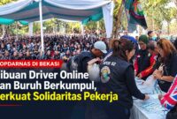Ribuan driver online dan elemen buruh berkumpul dalam KOPDARNAS di Stadion Chandrabhaga, Kota Bekasi, Kamis (24/9/2026).