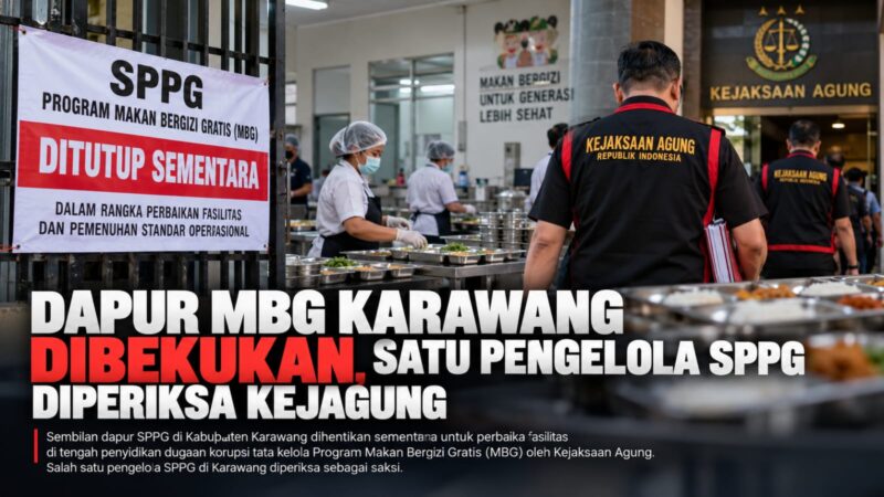 Ilustrasi: Dapur SPPG Karawang yang sempat ditutup sementara untuk perbaikan fasilitas, sementara salah satu pengelolanya diperiksa Kejagung.
