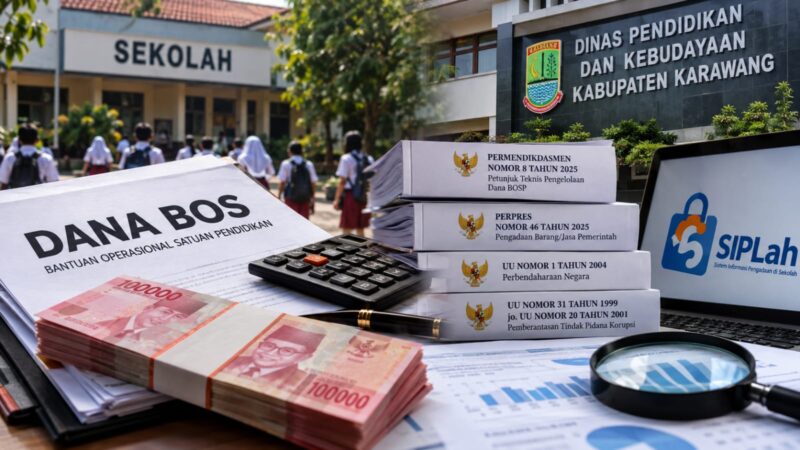 Ilustrasi: Pengelolaan Dana BOSP di Kabupaten Karawang yang menjadi sorotan setelah muncul temuan senilai Rp879,18 juta pada empat satuan pendidikan.