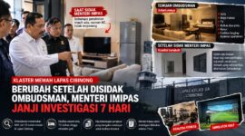 Menteri Imipas Agus Andrianto melakukan sidak ke kawasan yang disebut sebagai “klaster mewah” di Lapas Kelas IIA Cibinong, Jawa Barat, Jumat (25/9/2026). 