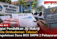 Pegiat pendidikan Jiji Makriji menyoroti tata kelola Dana BOS SMPN 2 Pebayuran dan meminta Ombudsman melakukan penelusuran.