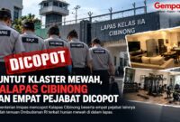 Buntut temuan hunian mewah di Lapas Kelas IIA Cibinong, Kementerian Imipas mencopot Kalapas Wisnu Hani Putranto dan empat pejabat lainnya untuk diperiksa.