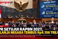 Rapat Paripurna DPR RI membahas dan menyetujui RAPBN Tahun Anggaran 2027, Selasa, 29 September 2026.