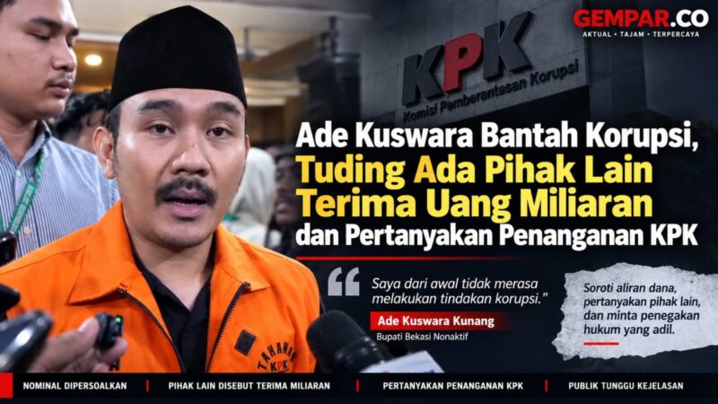 Majelis Hakim Tipikor PN Bandung menjatuhkan vonis 6 tahun penjara kepada Ade Koswara Kunang dan 4 tahun penjara kepada HM Kunang alias Abah Kunang dalam perkara tindak pidana korupsi.