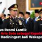 Presiden Prabowo Subianto melantik Suyudi Ario Seto sebagai Kapolri dan Wahyu Hadiningrat sebagai Wakapolri di Istana Negara, Jakarta, Kamis (1/10/2026).