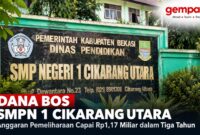 SMP Negeri 1 Cikarang Utara, Kabupaten Bekasi. Anggaran pemeliharaan sarana dan prasarana sekolah tercatat mencapai Rp1,17 miliar sepanjang 2023–2025.