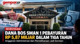 SMAN 1 Pebayuran, Kabupaten Bekasi. Pengelolaan Dana BOS sekitar Rp5,87 miliar selama 2023–2025 menjadi sorotan setelah sejumlah pos anggaran, termasuk administrasi dan pemeliharaan sarana-prasarana, mencatat nilai cukup besar.