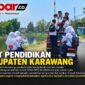 Pelajar diduga siswa SMPN 1 Tirtajaya pulang sekolah menggunakan kendaraan bak terbuka dan sepeda motor, Jumat (2/10/2026). 