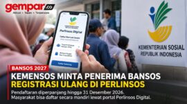 Kemensos mengarahkan penerima dan calon penerima bansos melakukan registrasi melalui Portal Perlinsos Digital. Pendaftaran bansos 2027 diperpanjang hingga 31 Desember 2026.