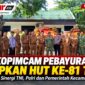 Forkopimcam Pebayuran bersama jajaran TNI dan Polri menyampaikan ucapan HUT ke-81 TNI di Kecamatan Pebayuran, Kabupaten Bekasi, Senin (5/10/2026).