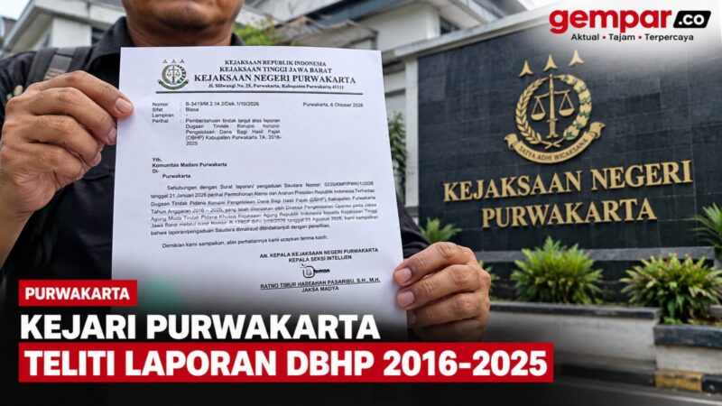 Kejari Purwakarta menindaklanjuti laporan dugaan persoalan pengelolaan DBHP Kabupaten Purwakarta 2016–2025 dengan melakukan penelitian atas laporan tersebut.