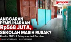 Anggaran Pemeliharaan Rp568,95 Juta, Sejumlah Bagian Bangunan SMPN 2 Pebayuran Masih Rusak